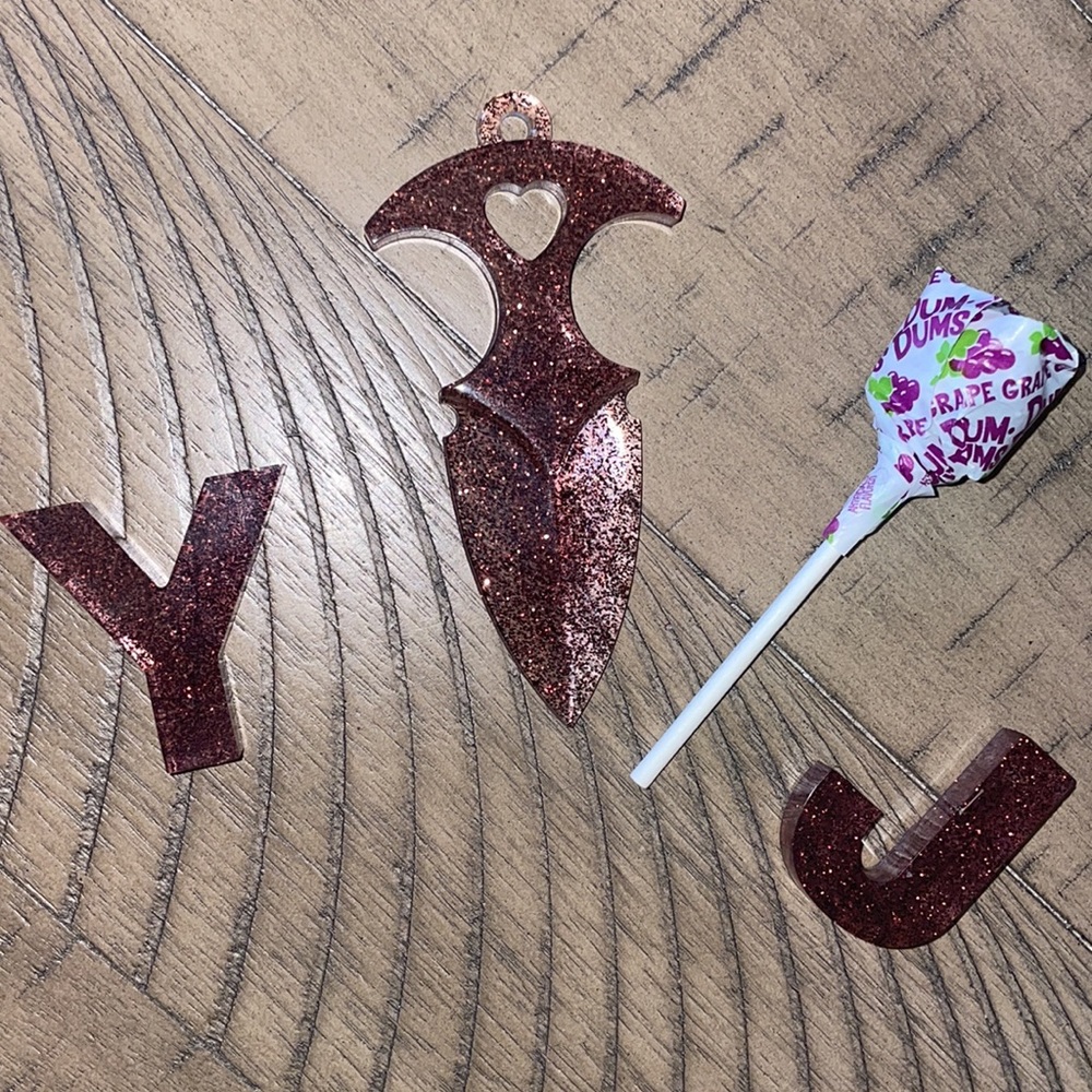 Resin Letters & defense keychain